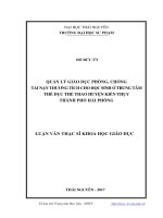 Quản lý giáo dục phòng, chống tai nạn thương tích cho học sinh ở Trung tâm Thể dục Thể thao huyện Kiến Thụy thành phố Hải Phòng (LV thạc sĩ)
