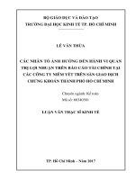 Các nhân tố ảnh hưởng đến hành vi quản trị lợi nhuận trên báo cáo tài chính tại các công ty niêm yết trên sàn giao dịch chứng khoán thành phố hồ chí minh 