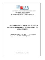 Brand indentity prolem based on customer percive a casestudy of mrbachkhoa 