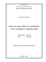Nhu cầu giao tiếp của người dân vùng tái định tư tỉnh Hà Tĩnh (tt)