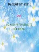 OXI, OZON và vấn đề bảo vệ môi trường