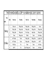 THỜI KHÓA BIỂU lớp 1a năm học 2017
