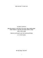 Tài liệu tập huấn phương pháp và kĩ thuật tổ chức hoạt động học theo nhóm và hướng dẫn học sinh tự học môn công nghệ 