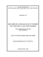 Điều khiển dựa trên đại số gia tử với phép ngữ nghĩa hóa và giải nghĩa mở rộng 