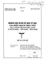 NGHIÊN cứu sơ bộ về DỊCH tễ học tại 3 TĨNH THÀNH PHÍA NAM  TP hồ CHÍ MINH, TIỀN GIANG, KIÊN GIANG 