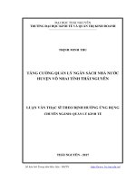 Tăng cường quản lý ngân sách nhà nước huyện Võ Nhai tỉnh Thái Nguyên (Lv thạc sĩ)