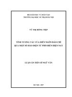 Tính tương tác của diễn ngôn báo chí qua một số báo điện tử phổ biến hiện nay 