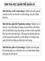 BG  SINH THÁI học QUẦN THỂ QUẦN xã