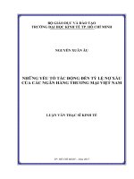 Những yếu tố tác động đến tỷ lệ nợ xấu của các ngân hàng thương mại việt nam 