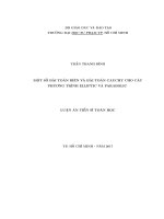 MỘT số bài TOÁN BIÊN và bài TOÁN CAUCHY CHO các PHƯƠNG TRÌNH ELLIPTIC và PARABOLIC 