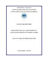 Phân tích năng lực cạnh tranh của cụm ngành logistics vùng đông nam bộ 