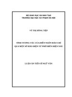 Tính tương tác của diễn ngôn báo chí qua một số báo điện tử phổ biến hiện nay