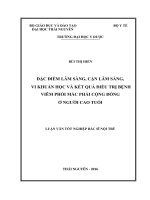 Đặc điểm lâm sàng, cận lâm sàng, vi khuẩn học và kết quả điều trị viêm phổi mắc phải cộng đồng ở người cao tuổi 