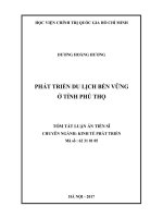 Phát triển du lịch bền vững ở tỉnh phú thọ (tt) 