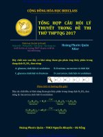 Tổng hợp câu hỏi lý thuyết trong đề thi thử THPT 2017