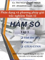 Phân dạng và phương pháp giải trắc nghiệm toán 12 chuyên đề hàm số