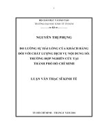 Đo lường sự hài lòng của khách hàng đối với chất lượng dịch vụ nội dung số trường hợp nghiên cứu tại thành phố hồ chí minh 