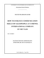 How to enhance communication skills of salespeople at curewel international company in viet nam 
