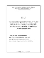 Nâng cao hiệu quả công tác đấu tranh phòng, chống tội phạm ma túy trên địa bàn huyện Chợ Mới, tỉnh Bắc Kạn, giai đoạn 2016 – 2020