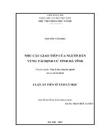 Nhu cầu giao tiếp của người dân vùng tái định tư tỉnh Hà Tĩnh (LA tiến sĩ)