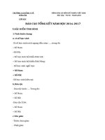 báo cáo tổng kết năm học 2016 2017