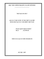 Quản lý nhà nước về   2   thu phí, lệ phí hàng hải tại các cảng biển việt nam (tt) 