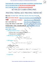 6 kỹ THUẬT CASIO GIẢI PHƯƠNG TRÌNH ,BÁT PHƯƠNG TRÌNH MŨ