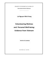 Volunteering motives and personal well being evidence from vietnam 