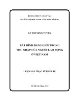 Bất bình đẳng giới trong thu nhập của người lao động ở việt nam 