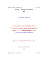 Phân lập alcaloid từ phân đoạn phân cực cao alcaloid toàn phần chiết từ lá trinh nữ hoàng cung