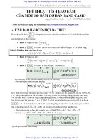 Thủ thuật tính đạo hàm bằng casio