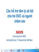 Các hỗ trợ tâm lý xã hội cho trẻ OVC và người chăm sóc