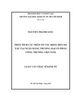 Phân tích các nhân tố tác động đến nợ xấu tại ngân hàng TMCP công thương việt nam