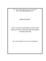 Nâng cao chất lượng đội ngũ giảng viên Khoa xây dựng trường đại học Hải Phòng giai đoạn 20152020