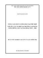 Nâng cao chất lượng đào tạo phù hợp với yêu cầu xã hội tại Trường Cao đẳng Cộng đồng Lào Cai giai đoạn 2015 – 2020”