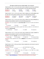 de thi minh hoa thptqg mon anh nam 2017 bo gddt lan 3 file word co loi giai 