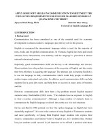 APPLY SOME SOFT SKILLS IN COMMUNICATION TO MEET MEET THE EMPLOYER’S REQUIREMENTS FOR ENGLISH MAJORED SENIORS AT QUANG BINH UNIVERSITY  ĐINH THỊ THẢO NHUNG 