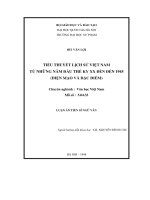 Luận án tiến sĩ TIỂU THUYẾT VIỆT NAM ĐẦU THẾ KỈ XX1945