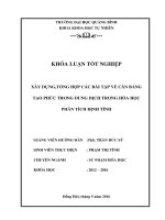 Xây dựng, tổng hợp các bài tập về cân bằng tạo phức trong dung dịch trong hóa học phân tích định tính 