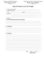 Nhan xet khoa luan tot nghiep 