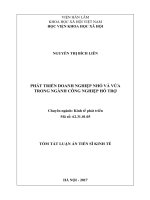 Phát triển doanh nghiệp nhỏ và vừa trong ngành công nghiệp hỗ trợ tt