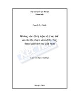 NHỮNG vấn đề lý LUẬN và THỰC TIỄN về các tội PHẠM về môi TRƯỜNG THEO LUẬT HÌNH sự VIỆT NAM 