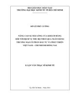 Nâng cao sự hài lòng của khách hàng đối với dịch vụ thu hộ thuế qua ngân hàng TMCP đầu tư và phát triển việt nam   chi nhánh đồng nai 