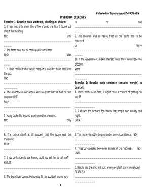 INVERSION EXERCISES