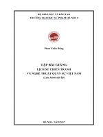 Tập bài giảng lịch sử chiến tranh và nghệ thuật quân sự việt nam 
