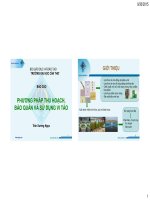 CHUYÊN ĐỀ:PHƯƠNG PHÁP THU HOẠCH, BẢO QUẢN VÀ SỬ DỤNG VI TẢO