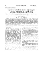 ĐẶC TRƯNG NGỮ PHÁP của HIỆN TƯỢNG CHUYỂN LOẠI các từ CHỈ bộ PHẬN cơ THỂ NGƯỜI TRONG TIẾNG ANH (tt) 