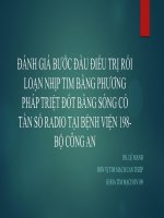 ĐÁNH GIÁ bước đầu điều TRỊ rối LOẠN NHỊP TIM BẰNG PHƯƠNG PHÁP TRIỆT đốt BẰNG SÓNG có tần số RADIO tại BỆNH VIỆN 198  bộ CÔNG AN