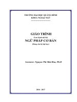GIÁO TRÌNH NGỮ PHÁP cơ bản (dùng cho hệ đại học) 