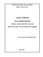 Giáo trình tiếng anh chuyên ngành lâm nghiệp ( dành cho sinh viên cao đẳng lâm nghiệp) 